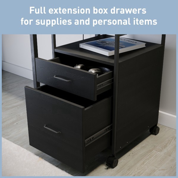 slide 2 of 8, Realspace® Rezio 16""D Mobile 2-Drawer Storage Cabinet, Black, 1 ct