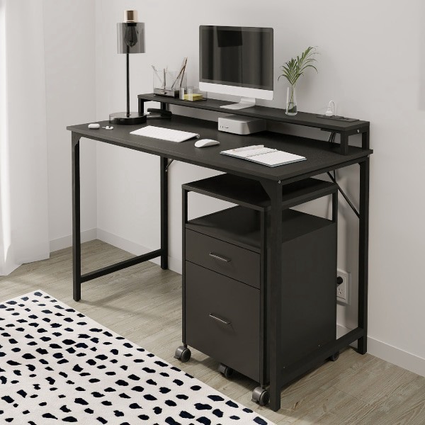 slide 6 of 8, Realspace® Rezio 16""D Mobile 2-Drawer Storage Cabinet, Black, 1 ct