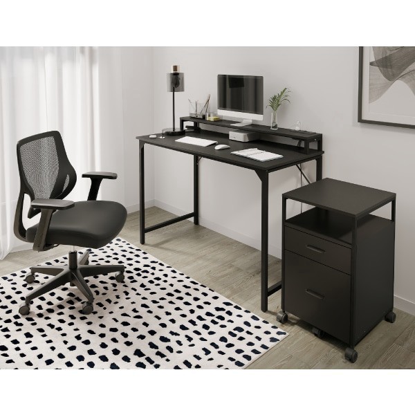 slide 3 of 8, Realspace® Rezio 16""D Mobile 2-Drawer Storage Cabinet, Black, 1 ct