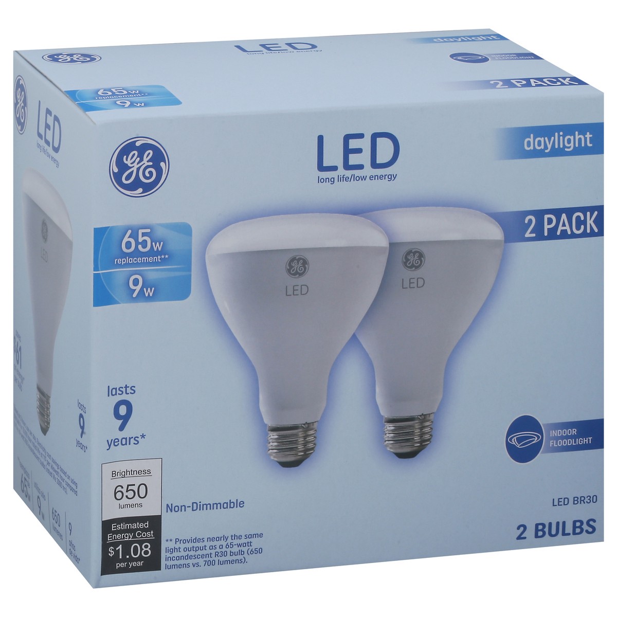 slide 4 of 9, GE 9 Watts Daylight LED Light Bulbs 2 Pack, 2 ct