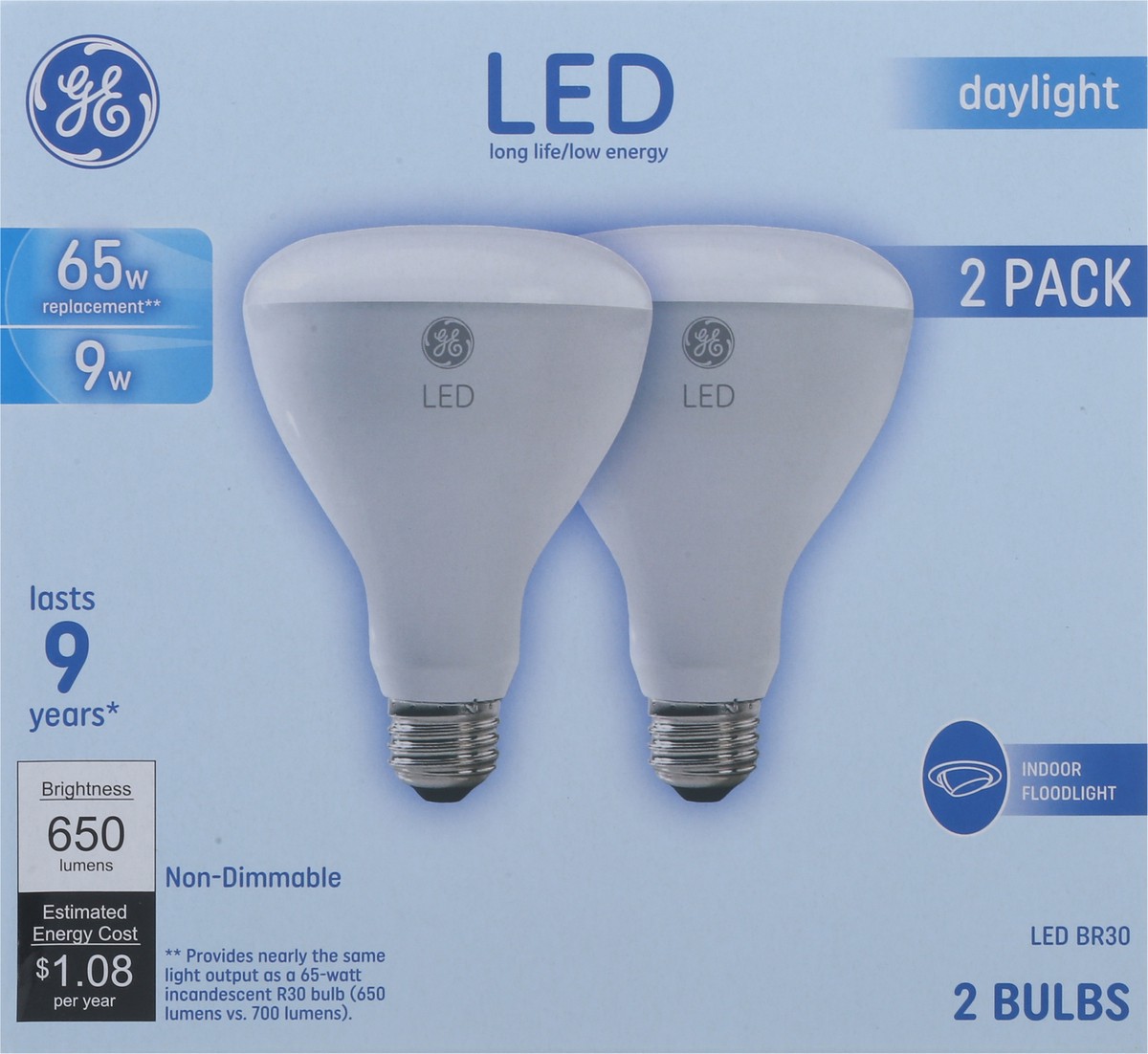 slide 5 of 9, GE 9 Watts Daylight LED Light Bulbs 2 Pack, 2 ct