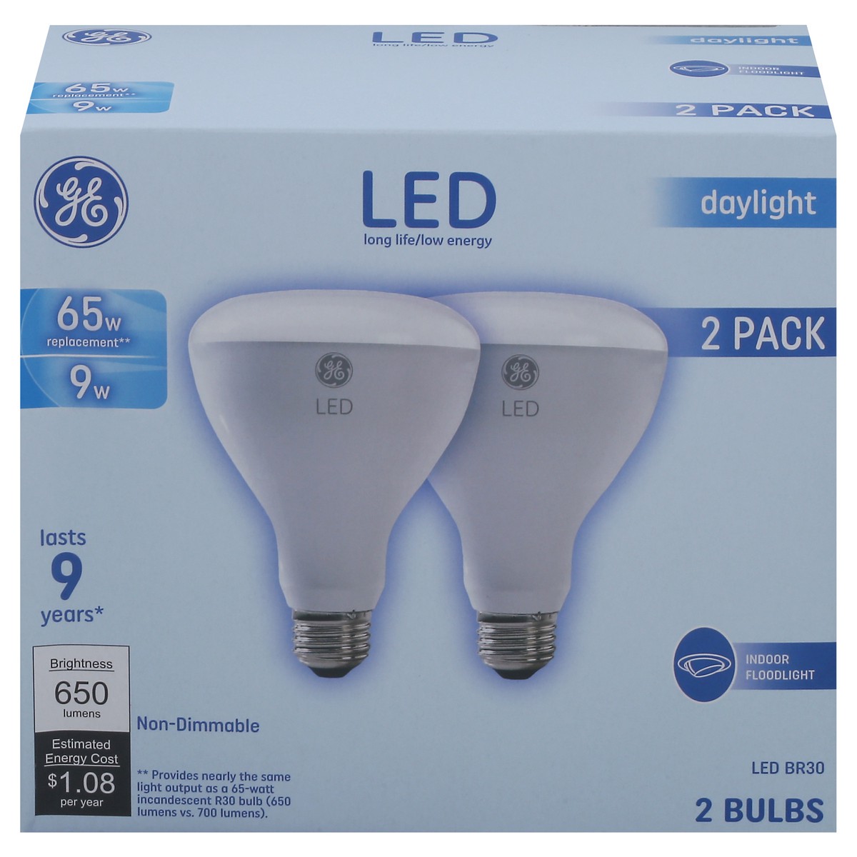 slide 1 of 9, GE 9 Watts Daylight LED Light Bulbs 2 Pack, 2 ct