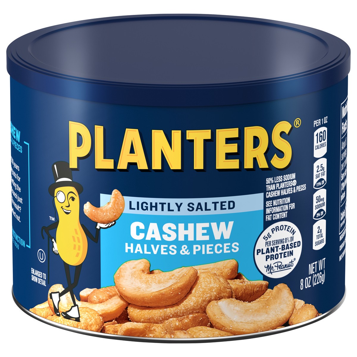 slide 1 of 5, Planters Halves & Pieces Lightly Salted Cashew 8 oz, 8 oz