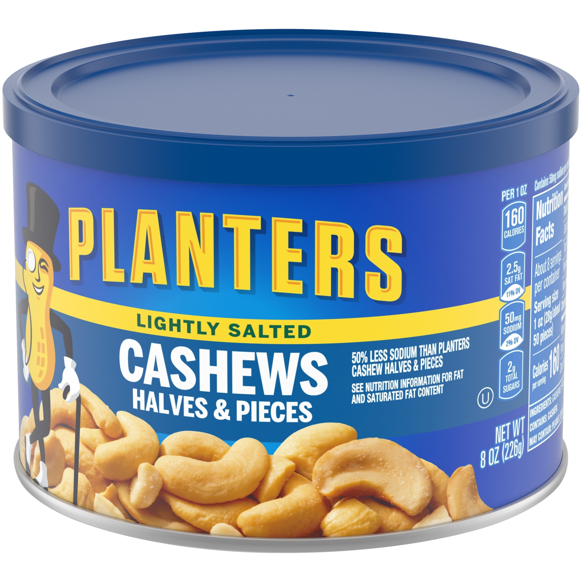 slide 11 of 14, Planters Lightly Salted Cashews Halves & Pieces, 8 oz