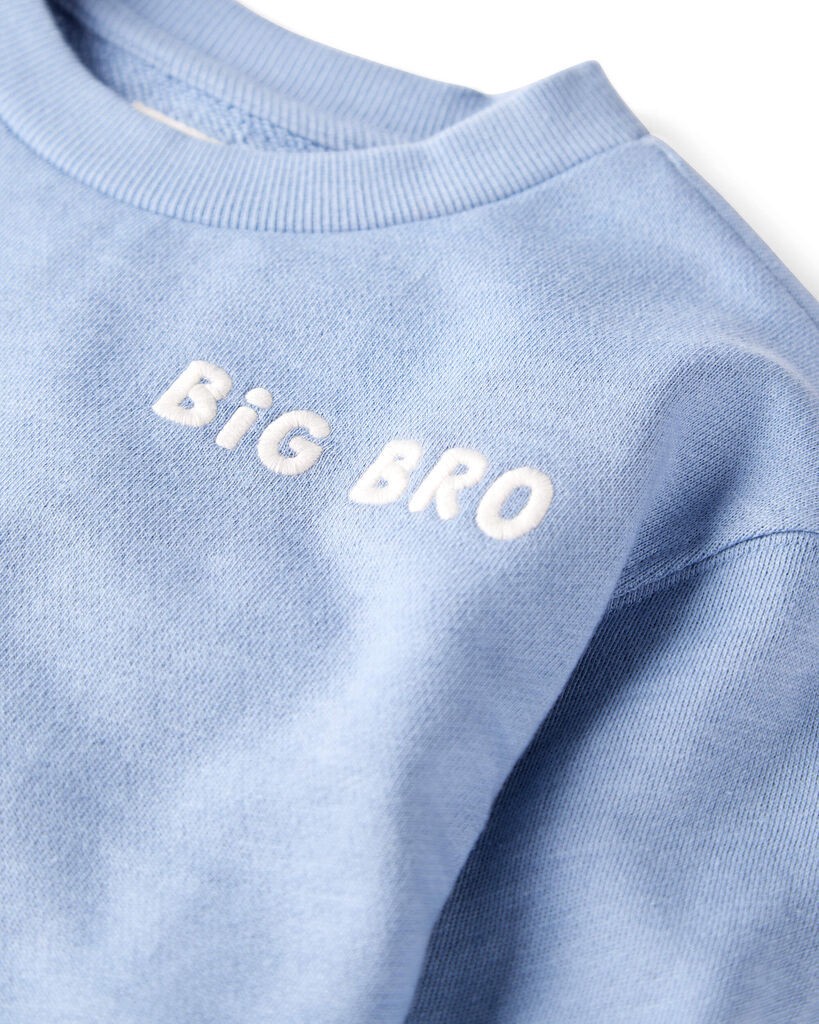 slide 2 of 3, Littleplanet Toddler Organic Cotton Big Bro Sweatshirt Whirlpool Blue 4T, 1 ct