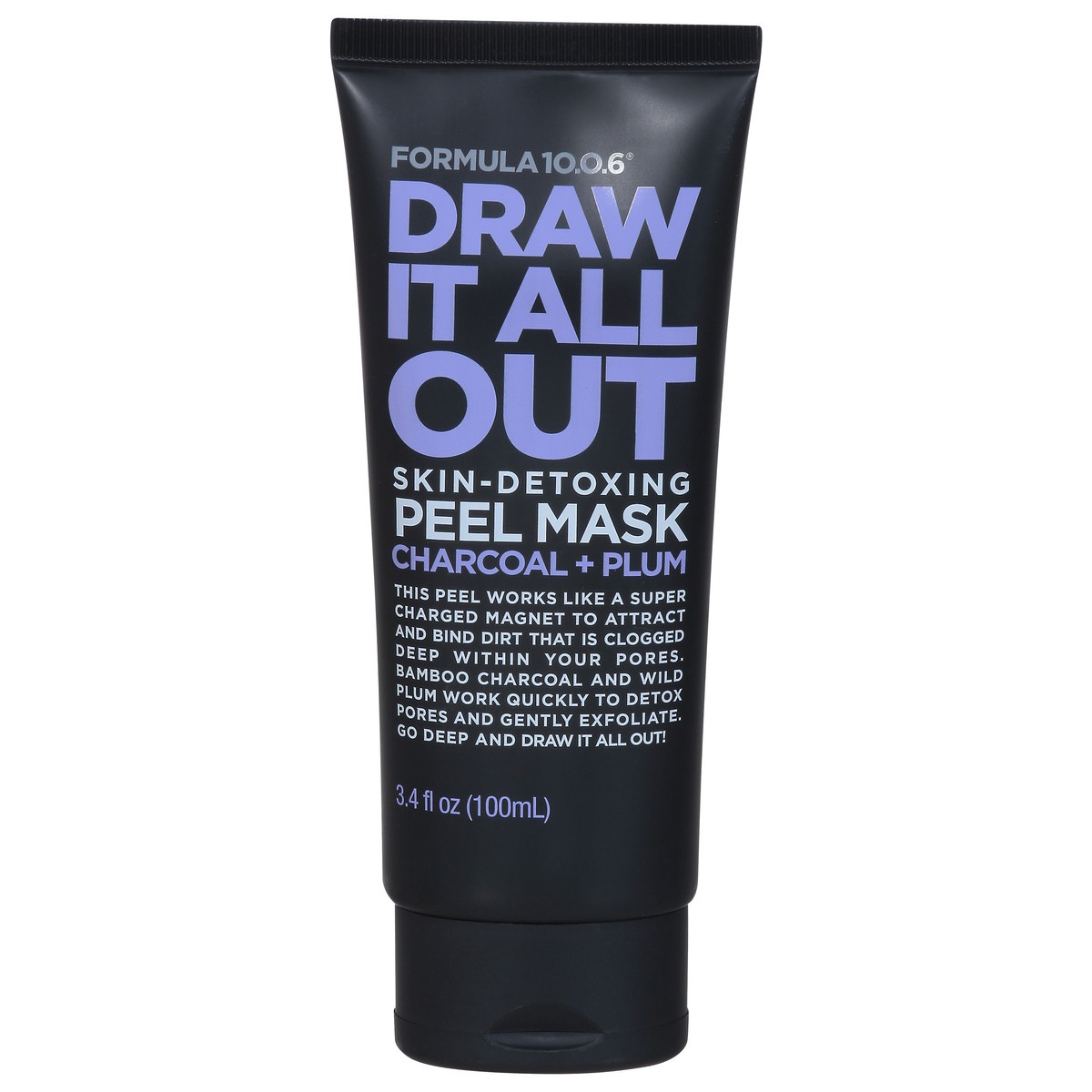 slide 1 of 9, Formula 10.0.6 Draw It All Out Charcoal + Plum Skin-Detoxing Peel Mask 3.4 fl oz, 3.4 oz