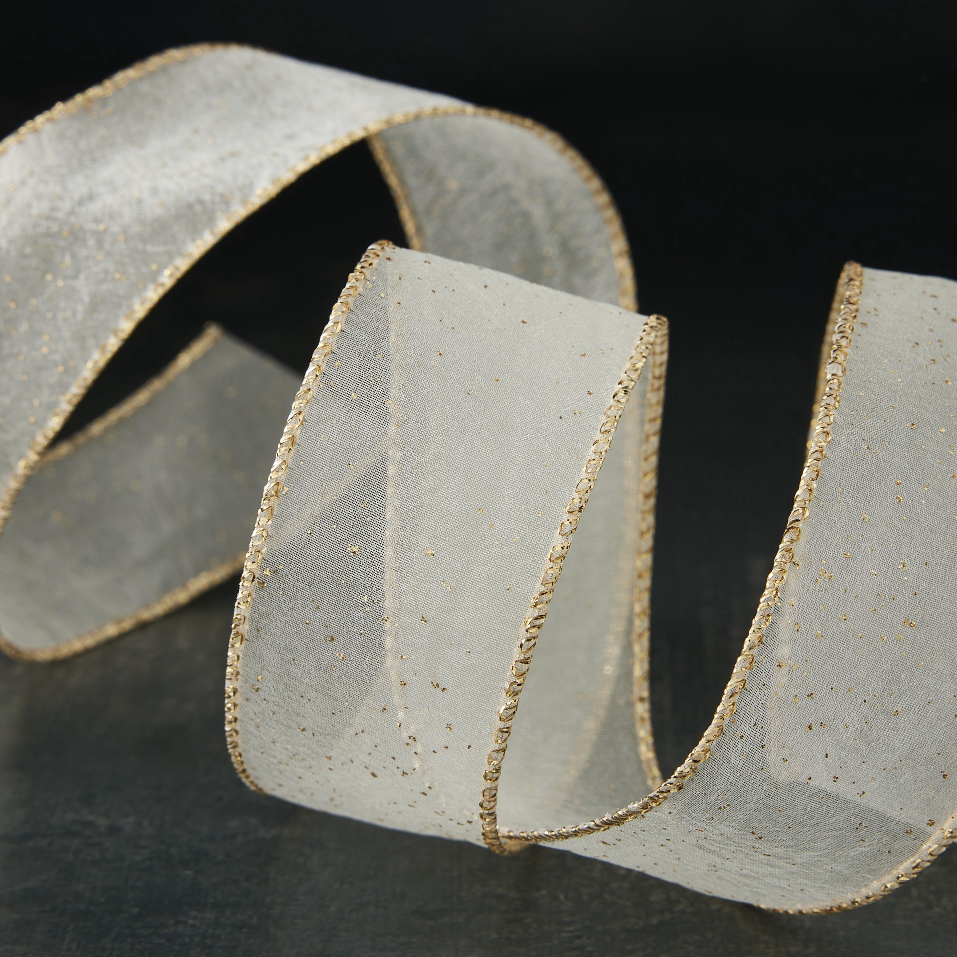 slide 3 of 4, 1.5" X 3yd. Sheer Wired Sparkle Ribbon By Celebrate It, 1.5 in x 3 yd