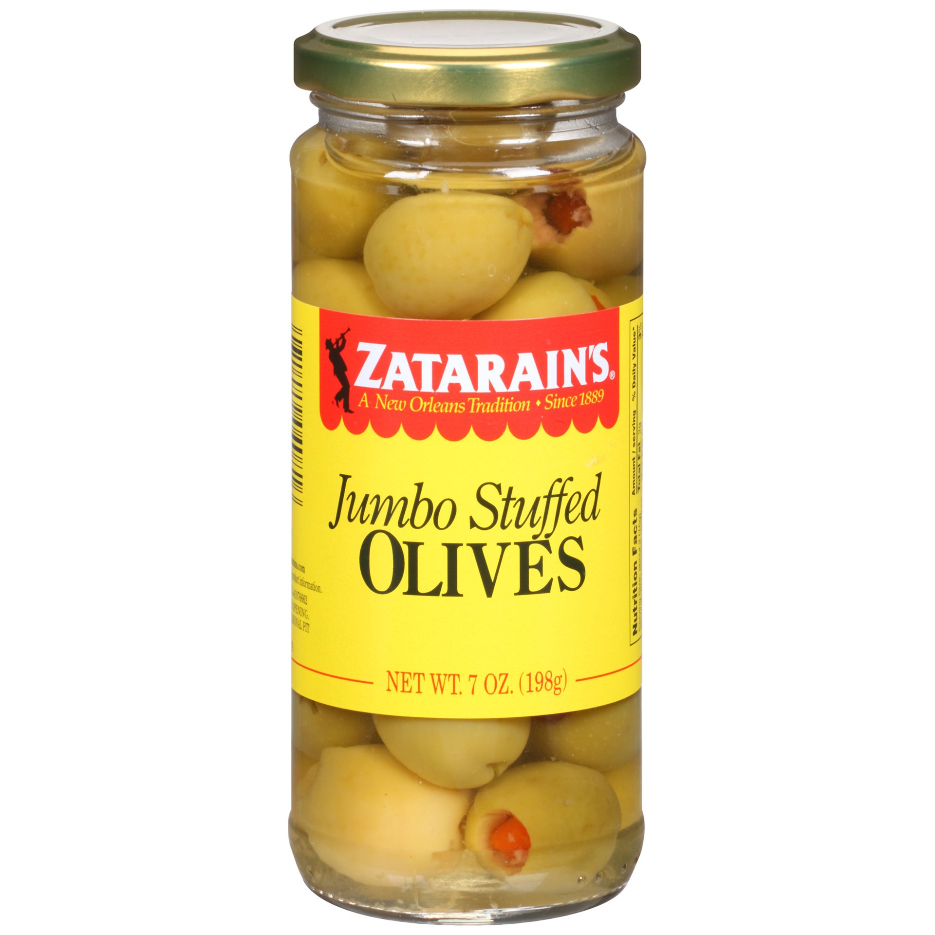slide 1 of 7, Zatarain's Jumbo Queen Stuffed Olives, 7 oz, 7 oz