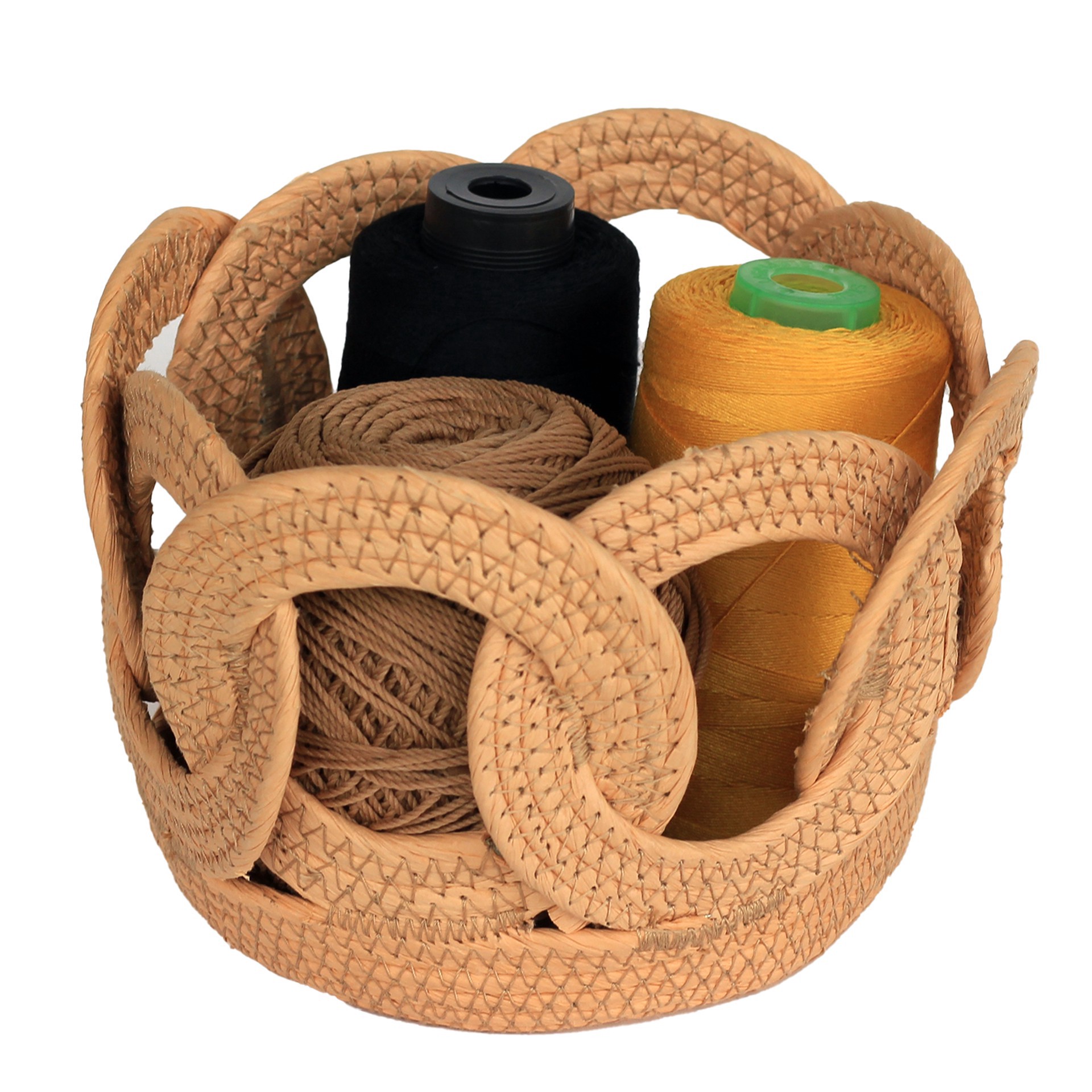 slide 5 of 5, 6.25" Natural Paper Looped Basket By Ashland, 6.25 in x 6.25 in x 5.25 in