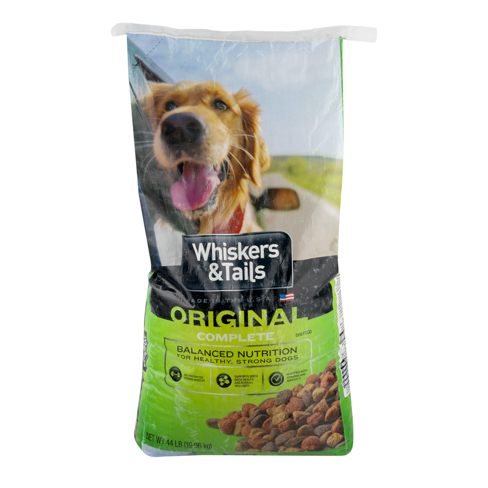 slide 1 of 1, Whiskers & Tails Dog Food Original, 44 lb