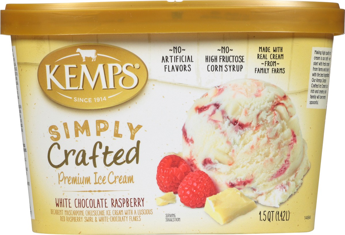 slide 4 of 9, Kemps Simply Crafted Premium White Chocolate Raspberry Ice Cream 1.5 qt, 1.5 qt