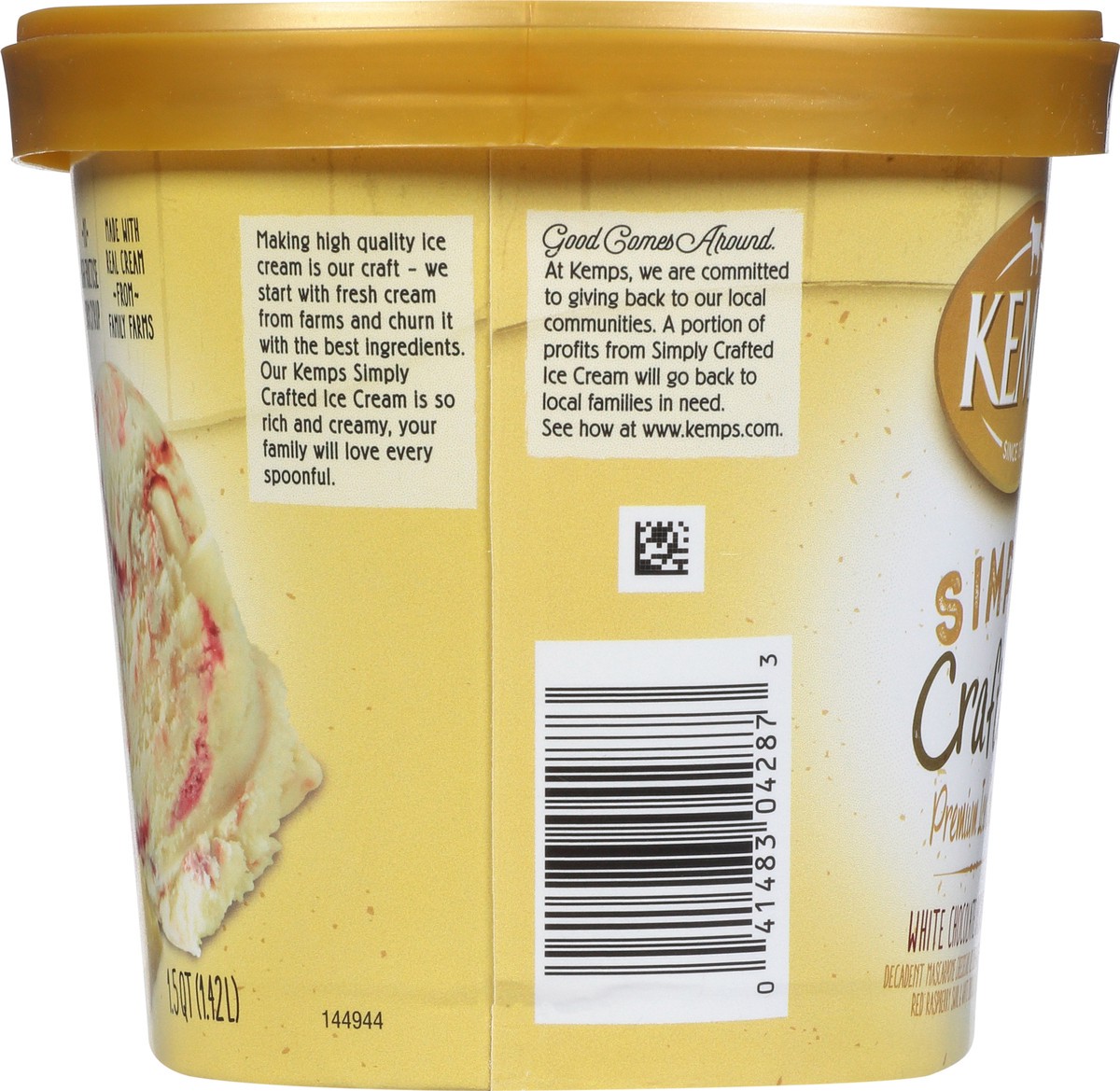 slide 7 of 9, Kemps Simply Crafted Premium White Chocolate Raspberry Ice Cream 1.5 qt, 1.5 qt