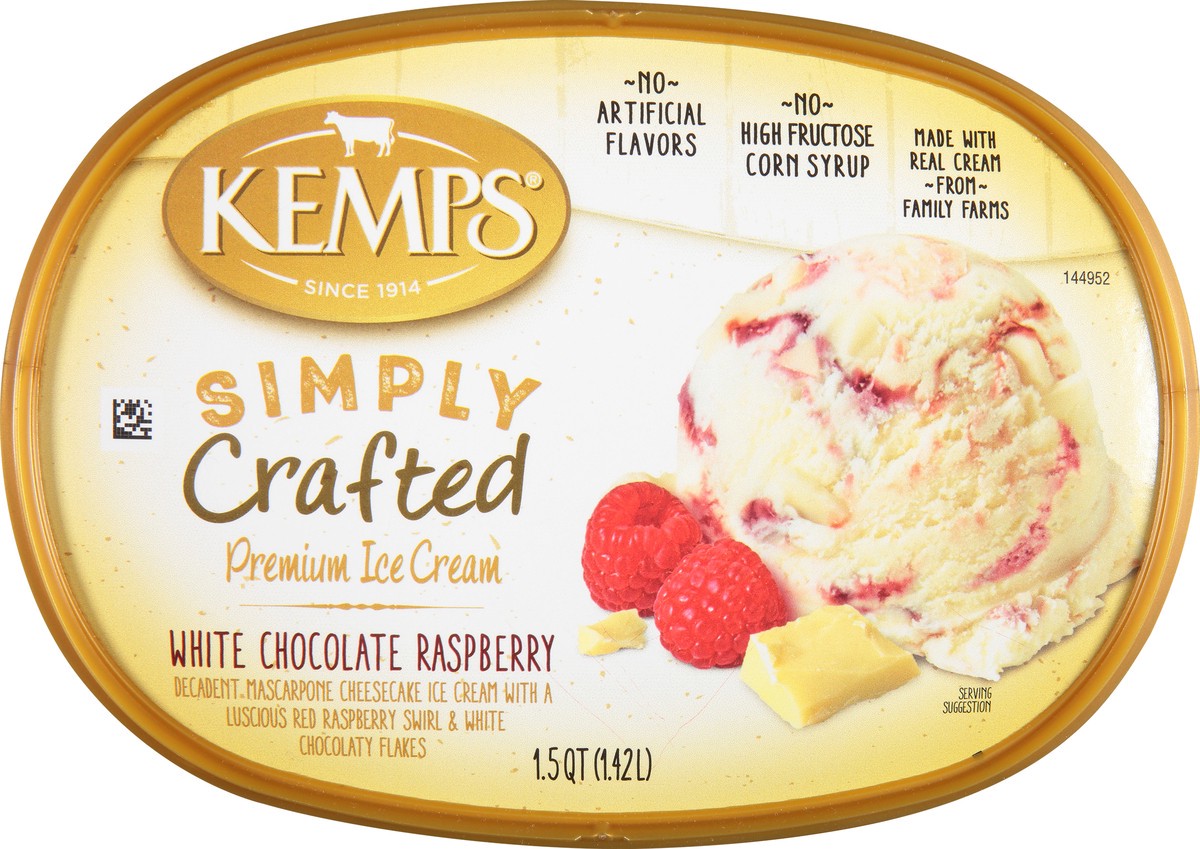 slide 5 of 9, Kemps Simply Crafted Premium White Chocolate Raspberry Ice Cream 1.5 qt, 1.5 qt