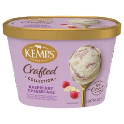 Kemps Crafted Collection Raspberry Cheesecake Ice Cream 1.5 Quart
