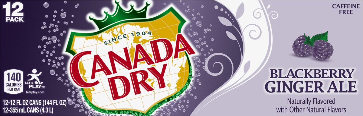 slide 2 of 9, Canada Dry Blackberry Ginger Ale Soda- 12 ct, 12 ct