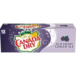 Canada Dry Blackberry Ginger Ale Soda, 12 fl oz cans, 12 pack