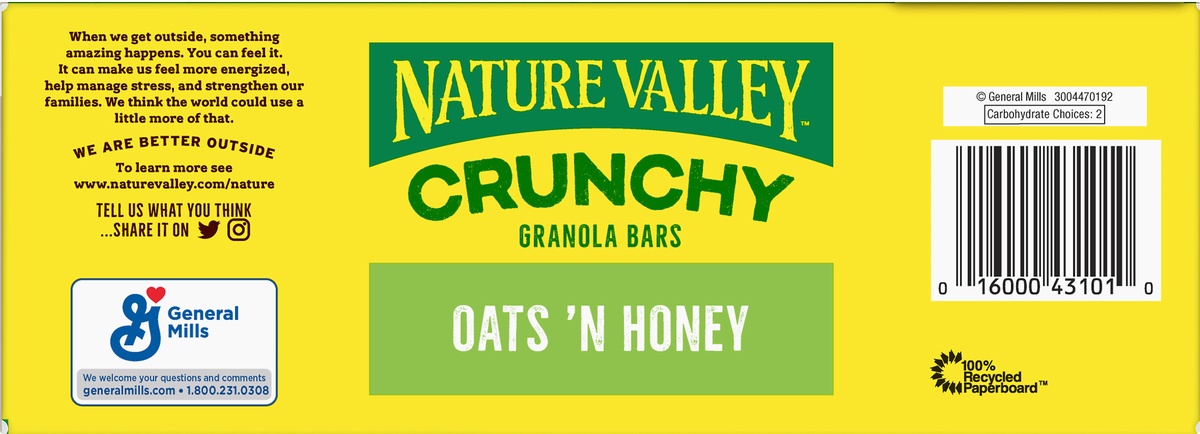 slide 8 of 10, Nature Valley Crunchy Oats 'N Honey Granola Bars, 24 ct