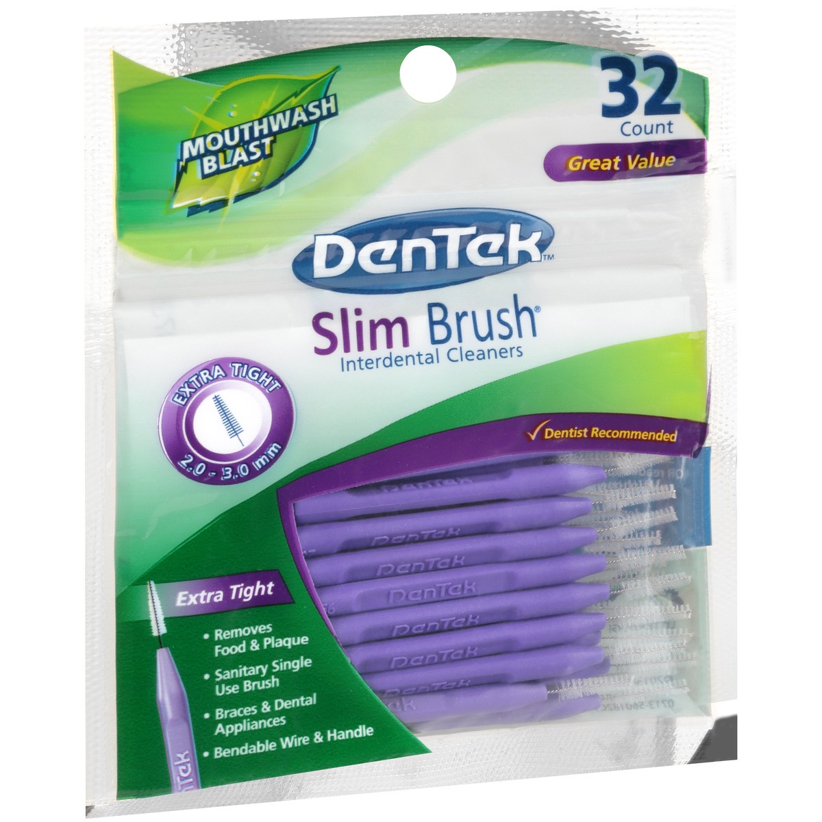 slide 6 of 8, DenTek Dentek Slim Brush, 32 ct