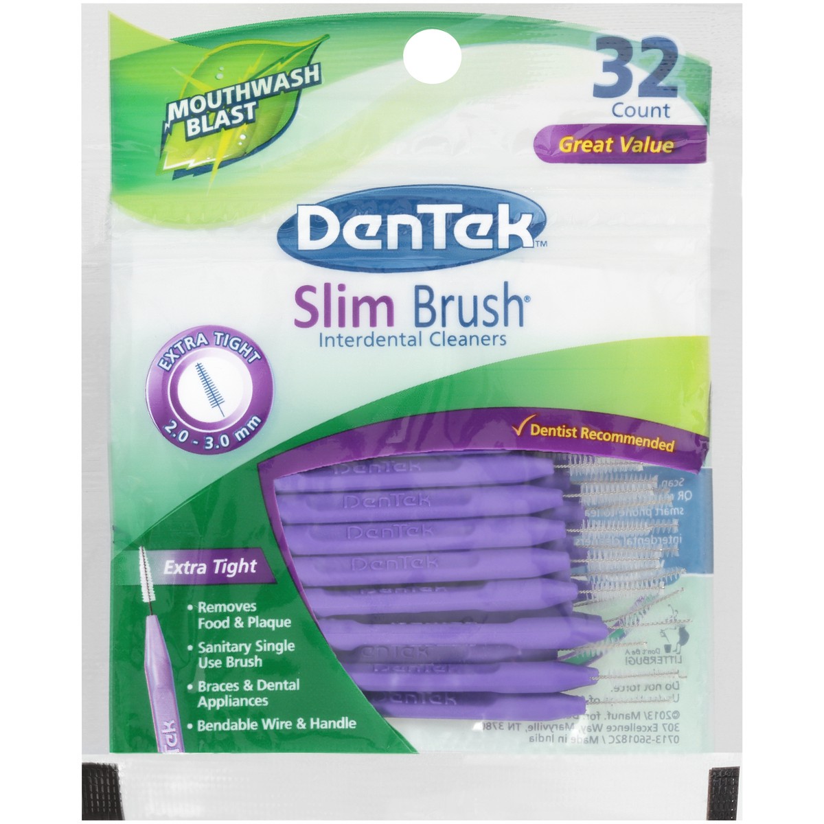 slide 2 of 8, DenTek Dentek Slim Brush, 32 ct