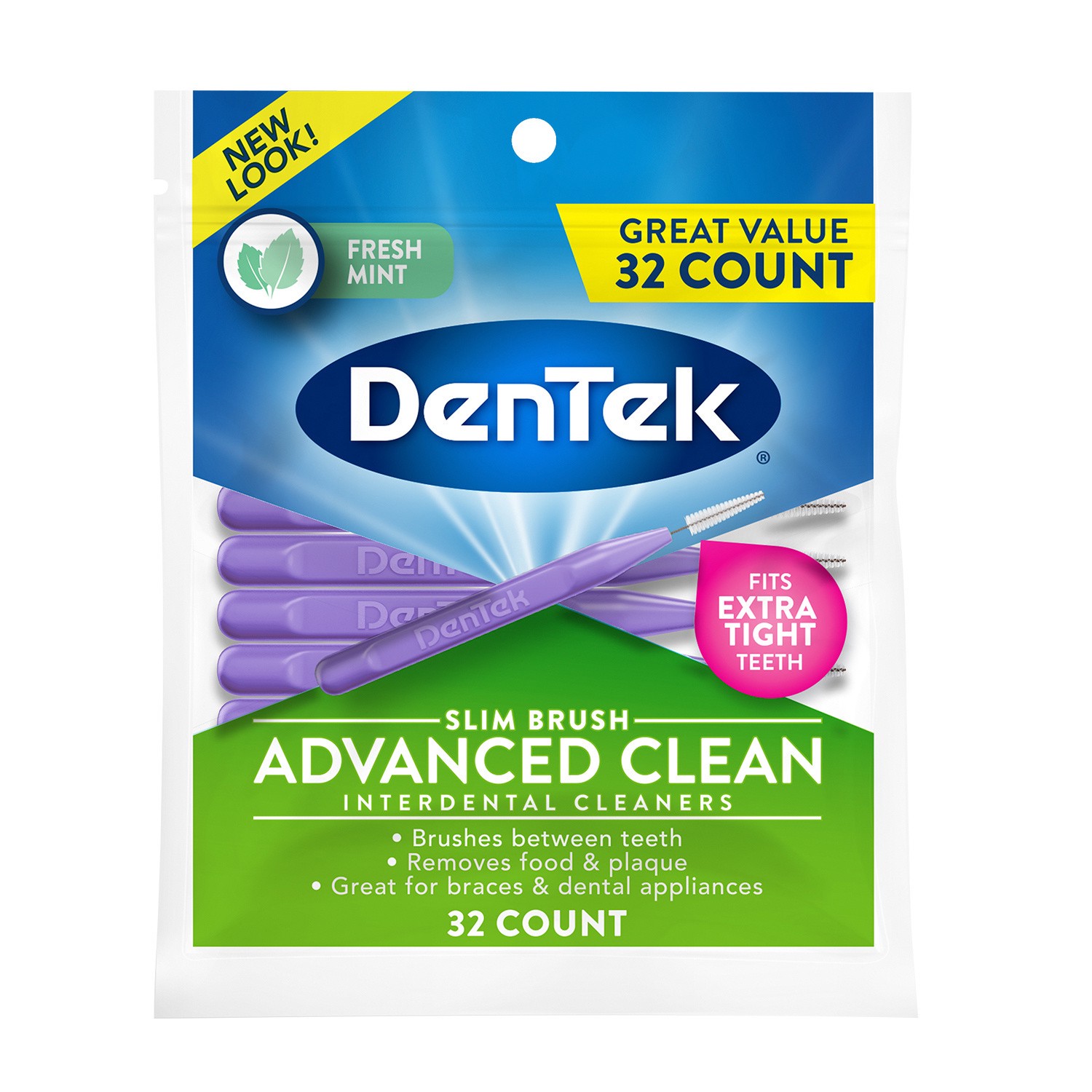 slide 1 of 8, DenTek Dentek Slim Brush, 32 ct