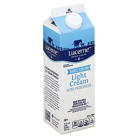 slide 1 of 1, Lucerne Light Cream Ultra Pasteurized, 32 oz