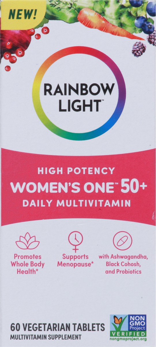 slide 6 of 12, Rainbow Light Women's One Womens High Potency 50+ Daily Multivitamin 60 Vegetarian Tablets, 1 ct
