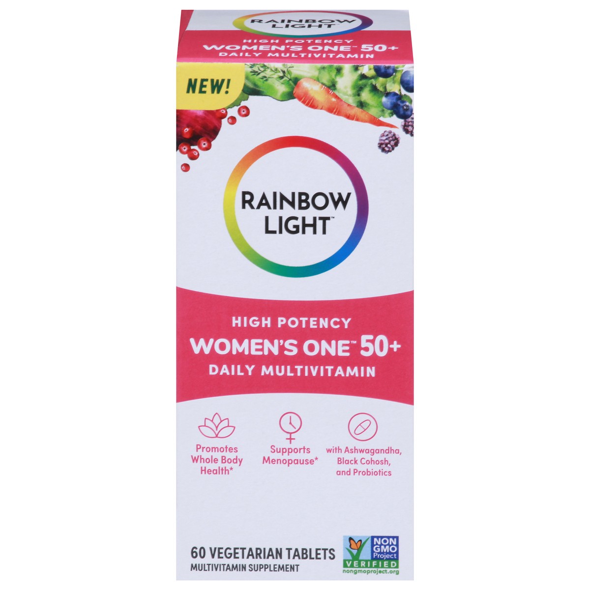 slide 1 of 12, Rainbow Light Women's One Womens High Potency 50+ Daily Multivitamin 60 Vegetarian Tablets, 1 ct