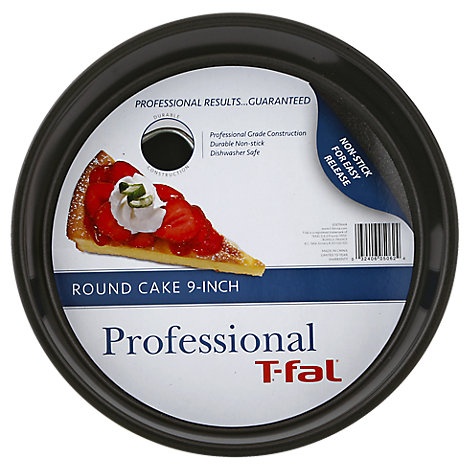 slide 1 of 1, T-Fal Round Cake Pan 9 Inch - Each, 1 ct