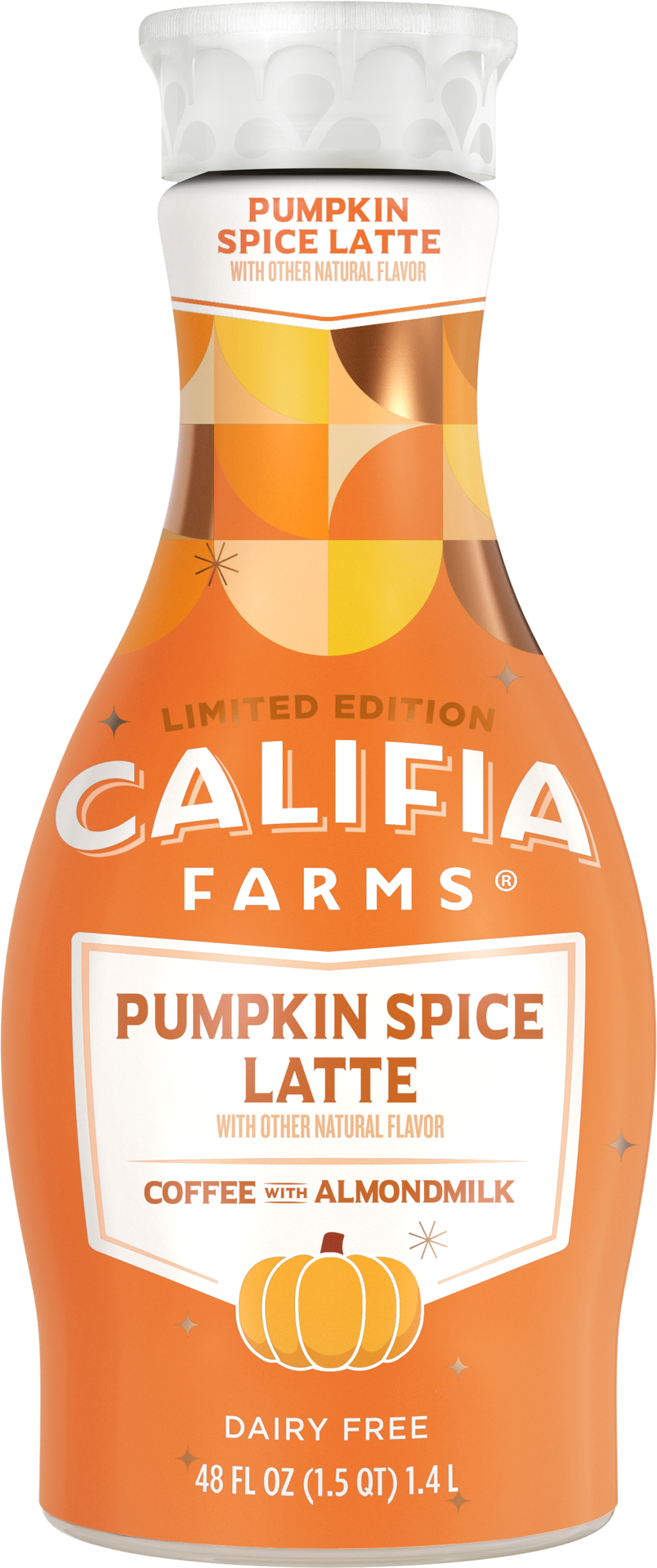 slide 1 of 5, Califia Farms Pumpkin Spice Cold Brew Coffee with Almond Milk, 48 fl oz