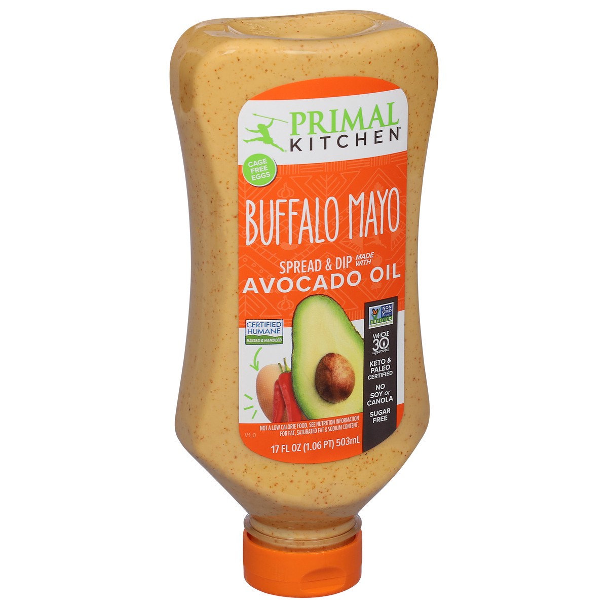 slide 2 of 9, Primal Kitchen Buffalo Mayo Spread & Dip 17 fl oz, 17 fl oz