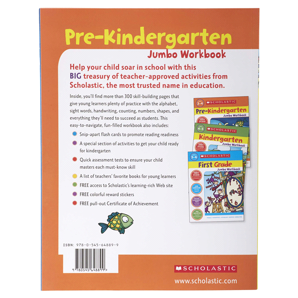slide 2 of 5, Pre-Kindergarten Jumbo Workbook By Scholastic, 1 ct