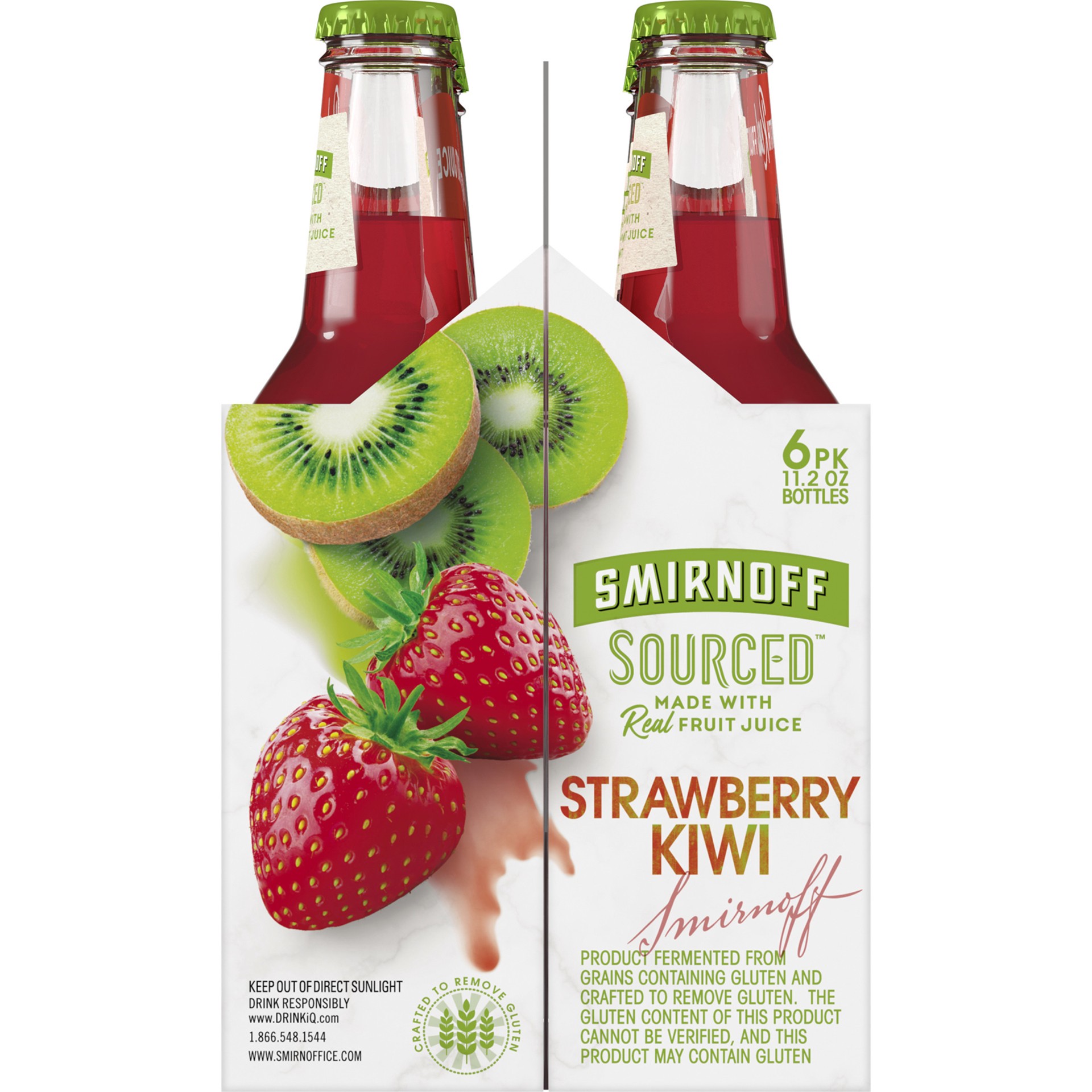 slide 4 of 7, Smirnoff Sourced Strawberry Kiwi Beer 6 ea, 6 ct; 11.2 oz