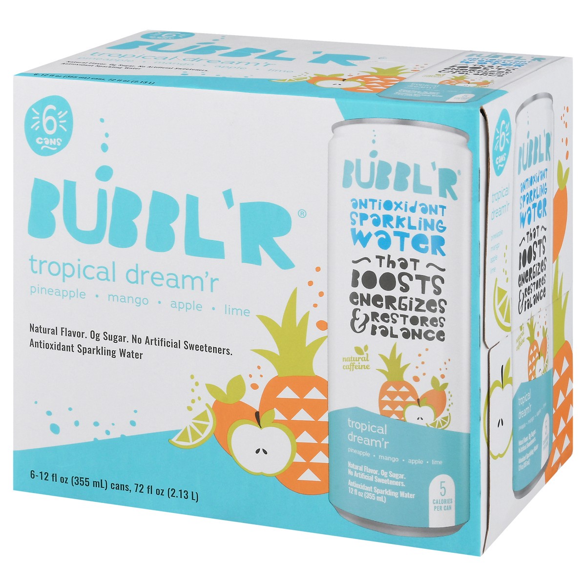 slide 3 of 9, Bubbl'r Antioxidant Tropical Dream'r Sparkling Water Can- 6 ct; 12 fl oz, 6 ct; 12 fl oz