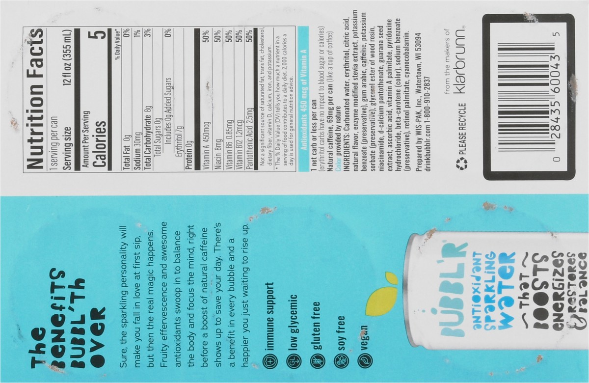 slide 5 of 9, Bubbl'r Antioxidant Tropical Dream'r Sparkling Water Can- 6 ct; 12 fl oz, 6 ct; 12 fl oz