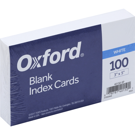 slide 4 of 6, Oxford Essentials Blank Index Cards 100 Pack, 3 in x 5 in