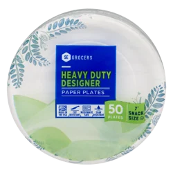 SE Grocers Paper Plates 7" Snack Size Heavy Duty Designer