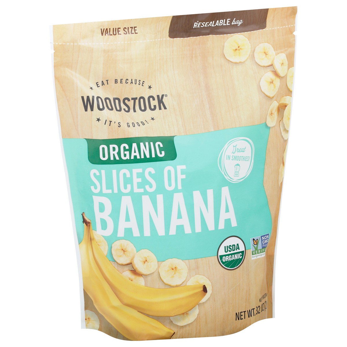 slide 2 of 14, Woodstock Organic Slices Of Banana, 32 oz