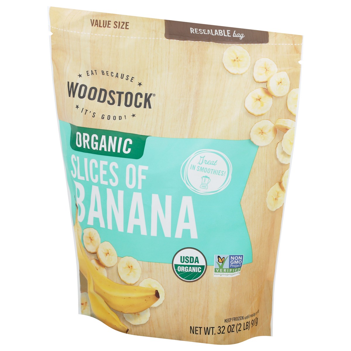 slide 10 of 14, Woodstock Organic Slices Of Banana, 32 oz