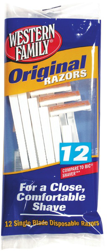 slide 1 of 1, Western Family Disposable Razor 12S Bag, 12 ct