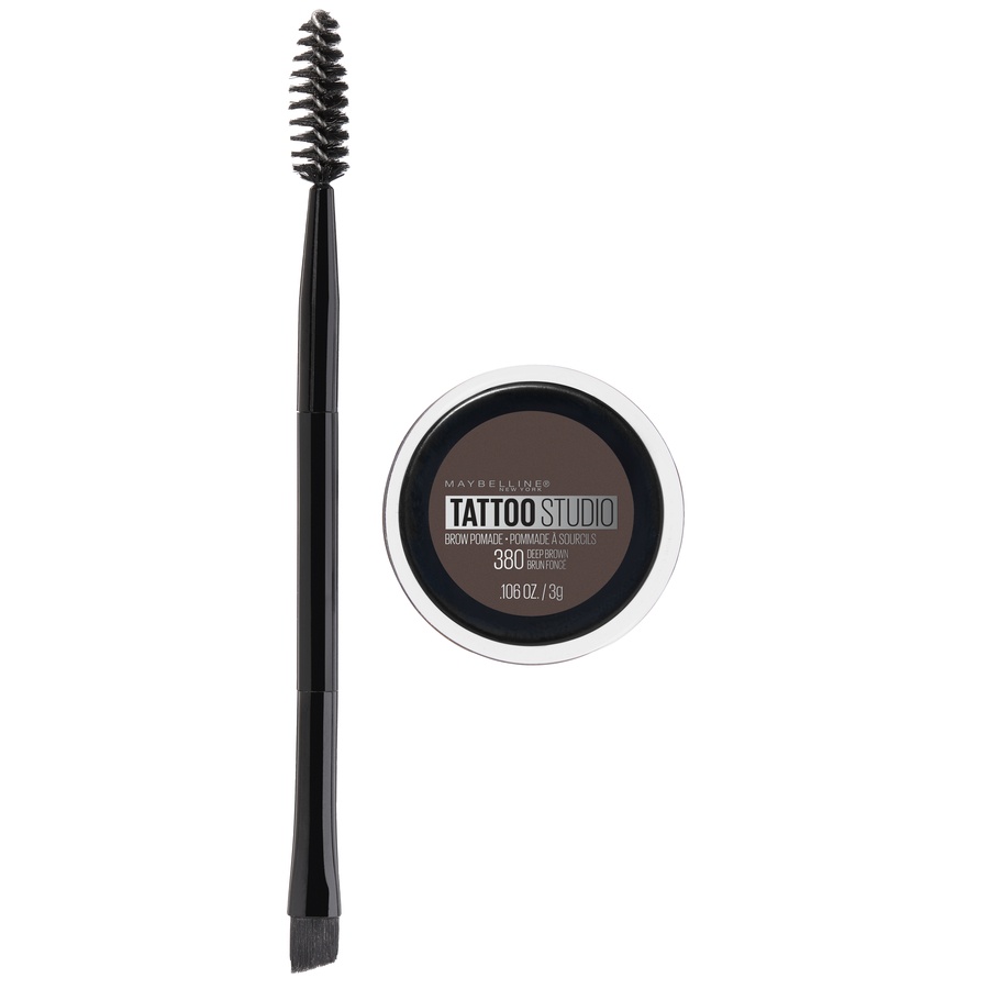 slide 1 of 1, Maybelline TattooStudio Longwear Waterproof Eyebrow Pomade, Deep Brown, 0.106 oz