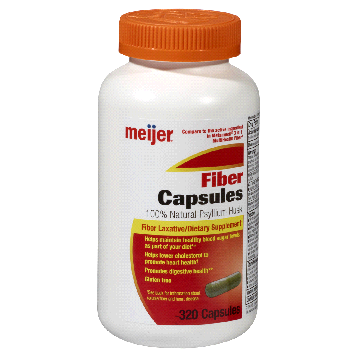 slide 1 of 3, Meijer Fiber Laxative Capsules, 320 ct