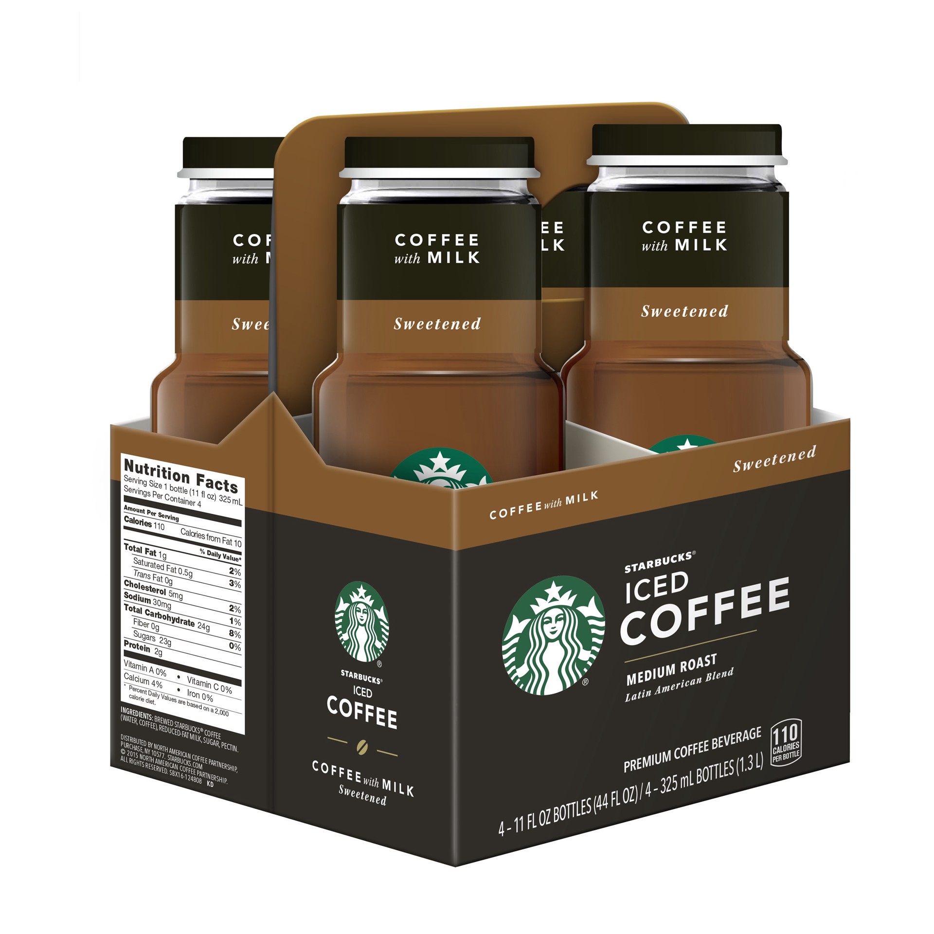 slide 1 of 4, Starbucks Iced Coffee with Milk Premium Coffee Beverage (4-11 Fluid Ounce) 44 Fluid Ounce - 44 oz, 44 oz