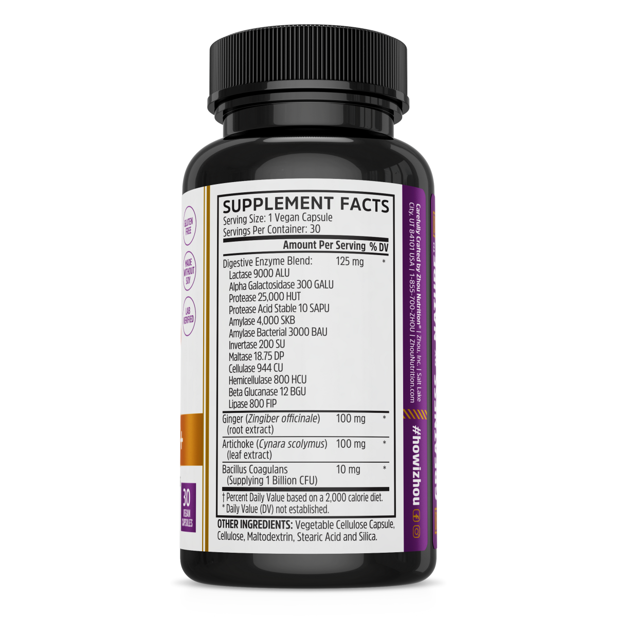 slide 3 of 3, Zhou Bloat Blast Digestive Enzyme, 30 ct