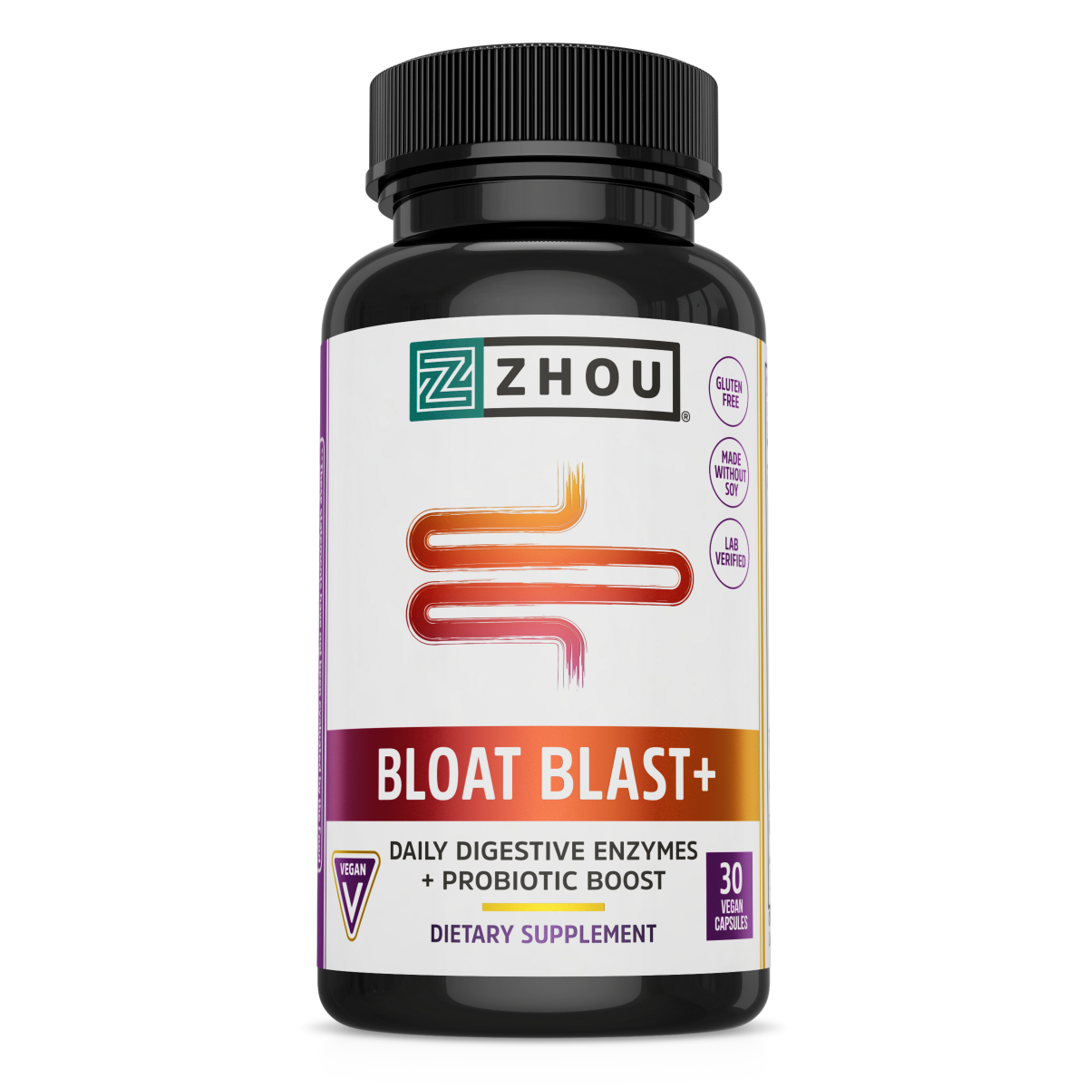 slide 1 of 3, Zhou Bloat Blast Digestive Enzyme, 30 ct
