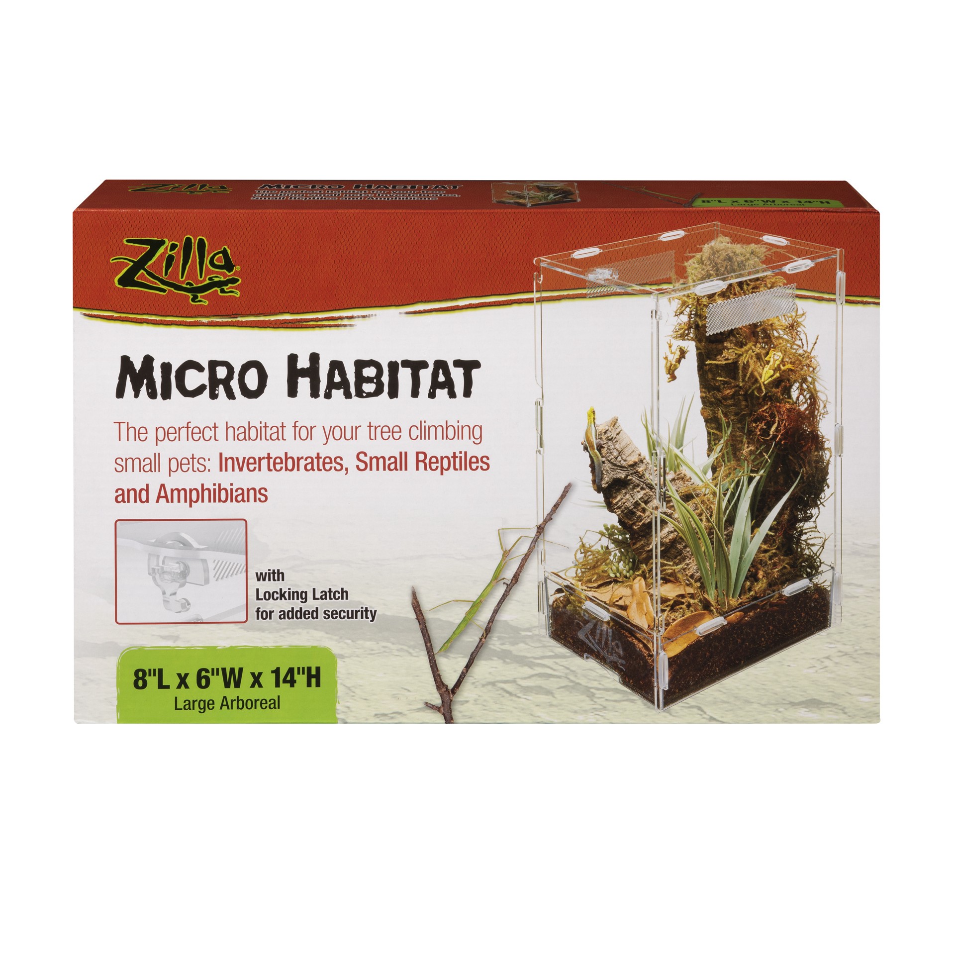 slide 6 of 10, Zilla Micro Habitat Terrariums with Locking Latch Arboreal, Large, 1 ct