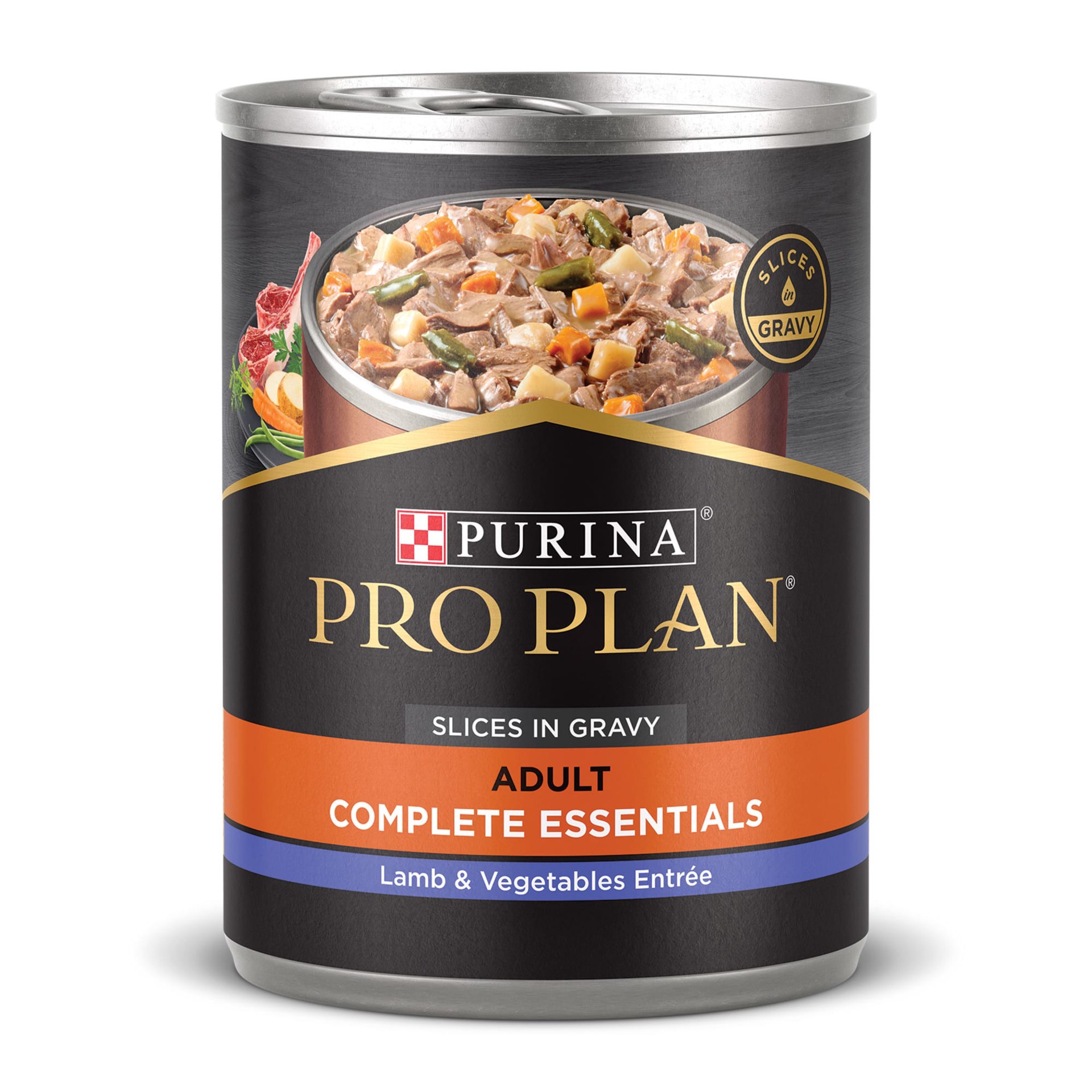 slide 1 of 8, Pro Plan Purina Pro Plan Complete Essentials Lamb and Vegetables Entree in Wet Dog Food Gravy, 13 oz