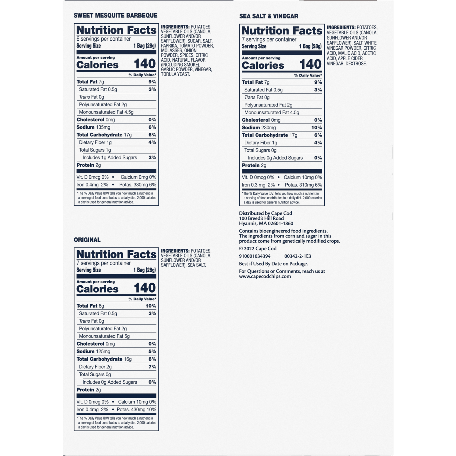 slide 4 of 5, Cape Cod Variety Pack Chips, 20 Count 1 Oz, 20.000 oz