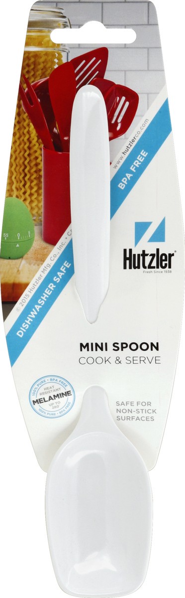 slide 2 of 2, Hutzler Melamine Mini Spoon - White, 1 ct