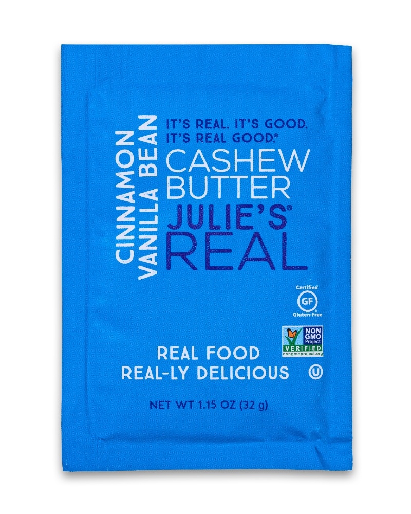 slide 1 of 1, Julie's Real Cinnamon Vanilla Bean Cashew Butter Single, 1.15 oz