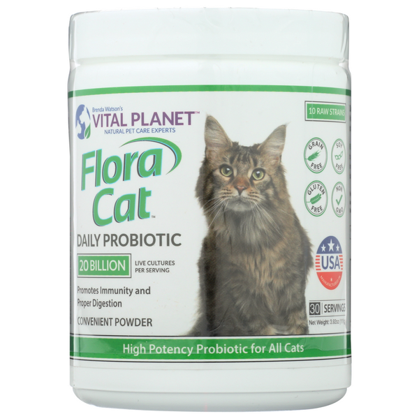 slide 1 of 1, Vital Planet Probiotic Flora Cat Powder, 3.92 oz
